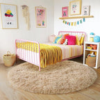6‘x6’ Beige Round Rug for Bedroom, Ultra Soft Fluffy Circle Rug for Kids Girls - Image 4