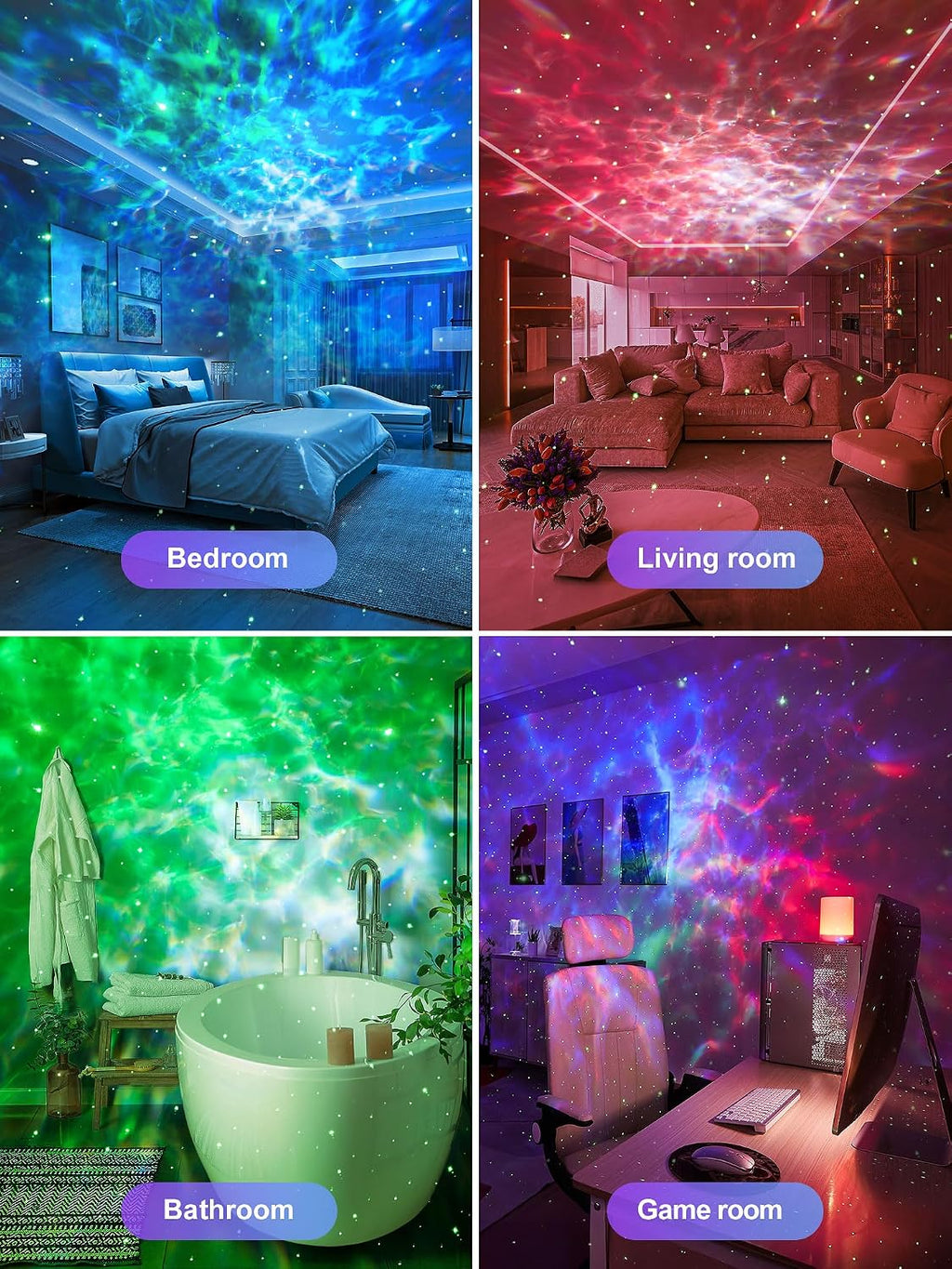 Galaxy Projector for Bedroom Star Projector for Bedroom,15-Color 15 White Noise Sound Machine for Sleep Galaxy Light Projector for Bedroom,Bluetooth Ceiling Star Lights for Bedroom,Teen Girl Gifts Boy