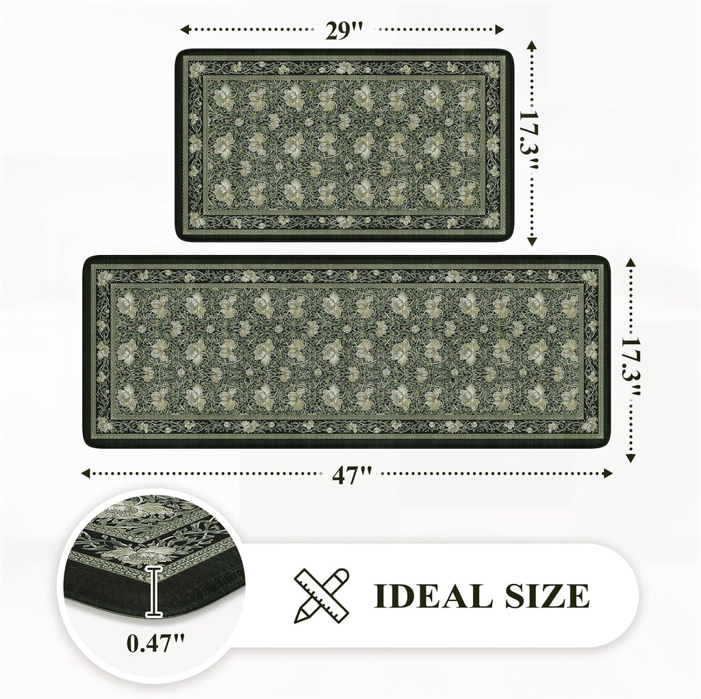 KIMODE Kitchen Mats for Floor Cushioned Anti Fatigue 2-Piece Comfort Mat