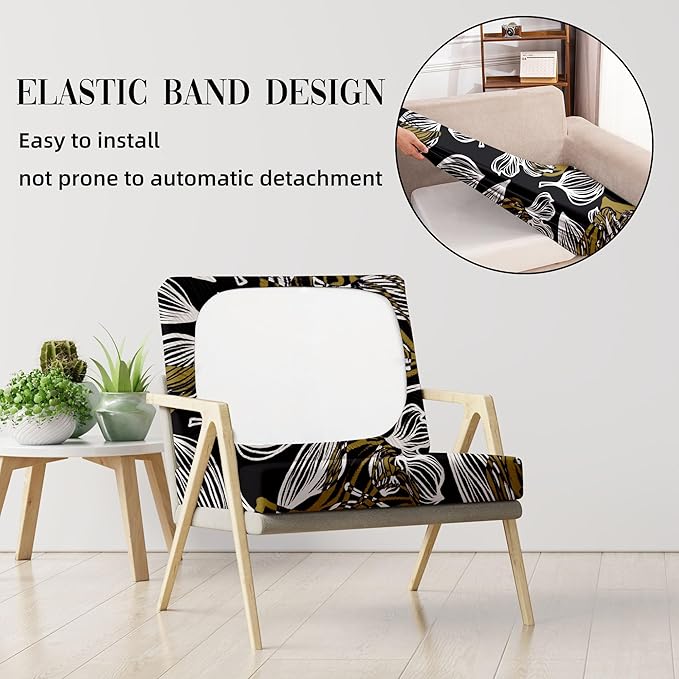 8Pcs Outdoor Cushion Covers, Patio Cushion Covers, Stretch Elastic Slipcovers - Image 5