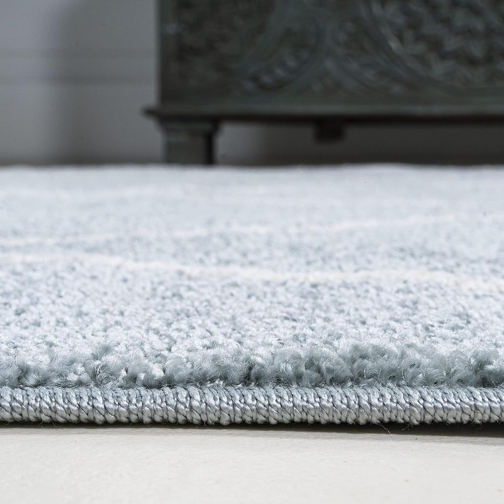 JONATHAN Y Cole Diamond Trellis Light Blue/White Runner Rug 2x10, Modern,Contemporary,Geometric,Casual, Easy-Cleaning for Living Room,Bedroom,Kitchen,Pet Friendly,Non-Shedding (SEU102C-210)