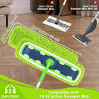 Reusable Microfiber Mop Pads 4 Pack Compatible with SwifferSweeper XL Mop for Wet & Dry Floor Cleaning (Green)