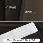 RYB HOME Brown Blackout Curtains 84 inches Long Velvet, Room Darkening Thermal - Image 6