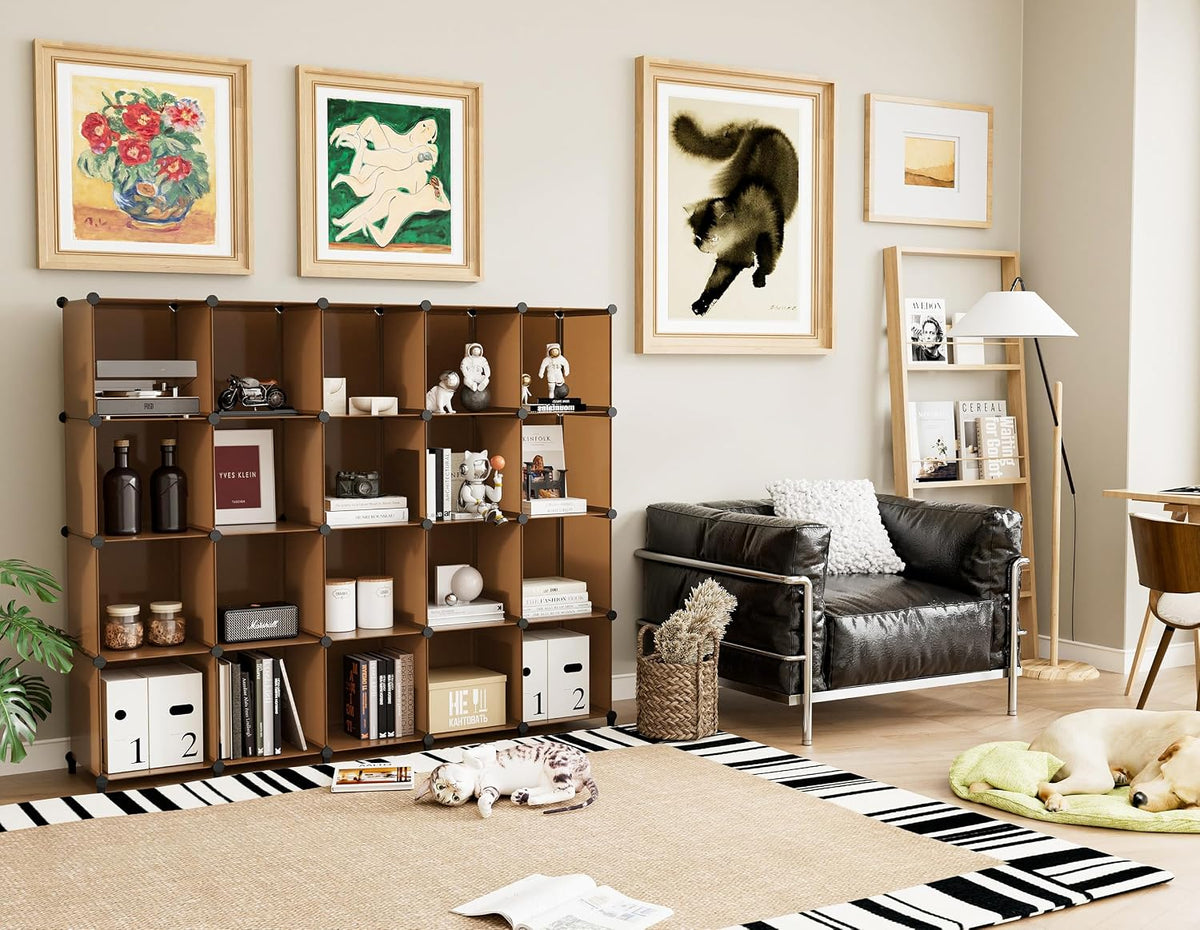 6-Cube Storage Organizer, Closet Organizer Storage Shelf Bookcase Bookshelf with Metal Hammer, Storage Cubes Organizer Cabinet for Kids, Closet, Bedroom, Bathroom, (11.8x11.8x11.8 inch)