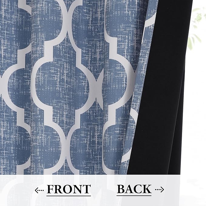 Beauoop 100% Blackout Curtains 63 Inches Long 2 Panels - Image 3