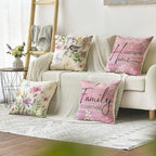 AVOIN colorlife Spring Saying Flowers Butterfly Pink Throw Pillow Covers - Image 2