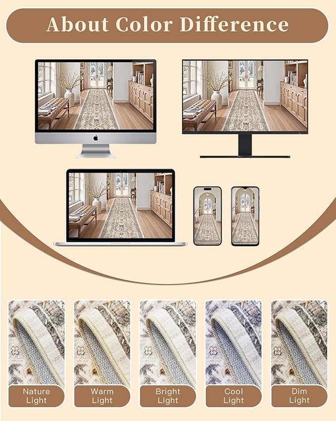 Madane Hallway Rug 3x10, Kitchen Rugs Washable Entryway Rug Vintage Kitchen - Image 10