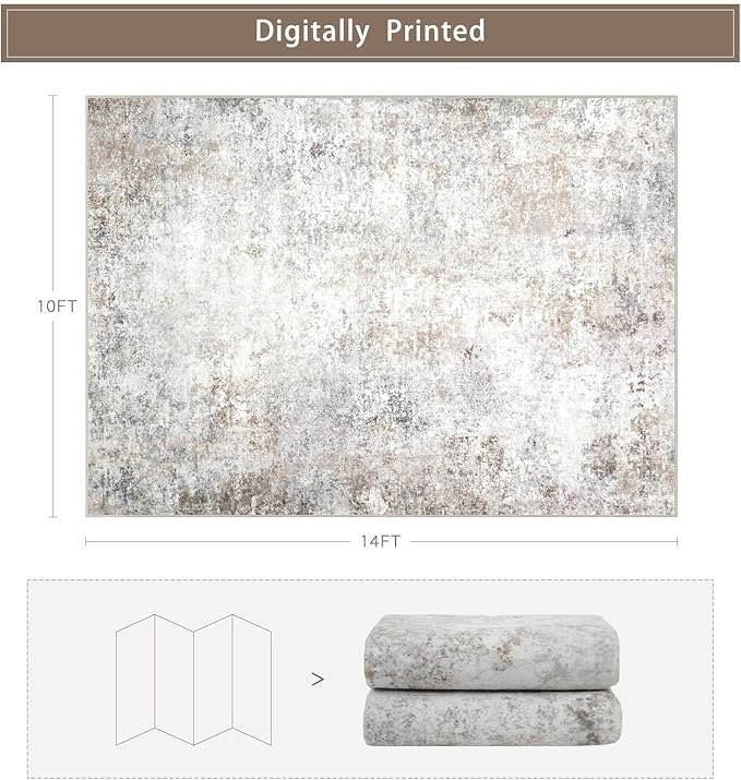 Srugn Washable Rugs 10x14 Area Rugs - Image 2