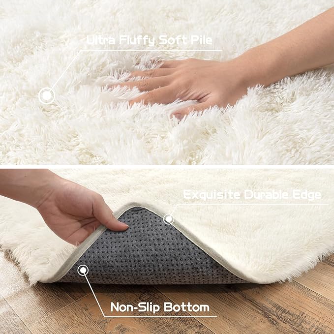 Pionblank Large Area Rug for Living Room 10x14, Fuzzy Modern Shag Rug, Fluffy - Image 6