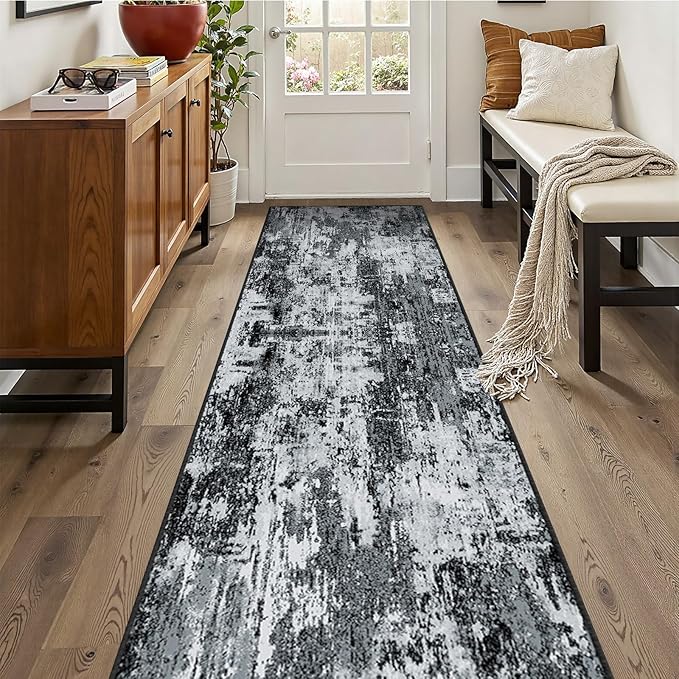 Washable Area Rugs 2'x10' Non-Slip Modern Abstract Soft - Image 3