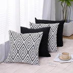 HPUK Decorative Throw Pillow Covers Set of 4 Geometric Design Linen Cushion - Image 7