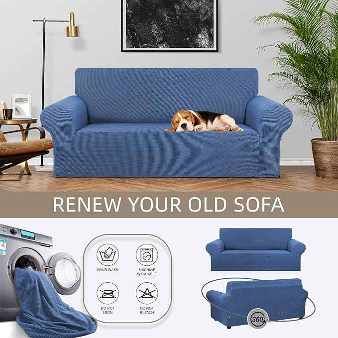 KEKUOU Stretch Loveseat Sofa Cover Slipcover, Couch Covers - Image 3