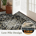 2x3 Area Rugs Living Room Rug: Washable Vintage Boho Medallion Rug No Slip - Image 9