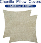 CaliTime Throw Pillow Covers Decorative 20 X 20 Inches Pack of 2 Cozy Chenille - Image 6