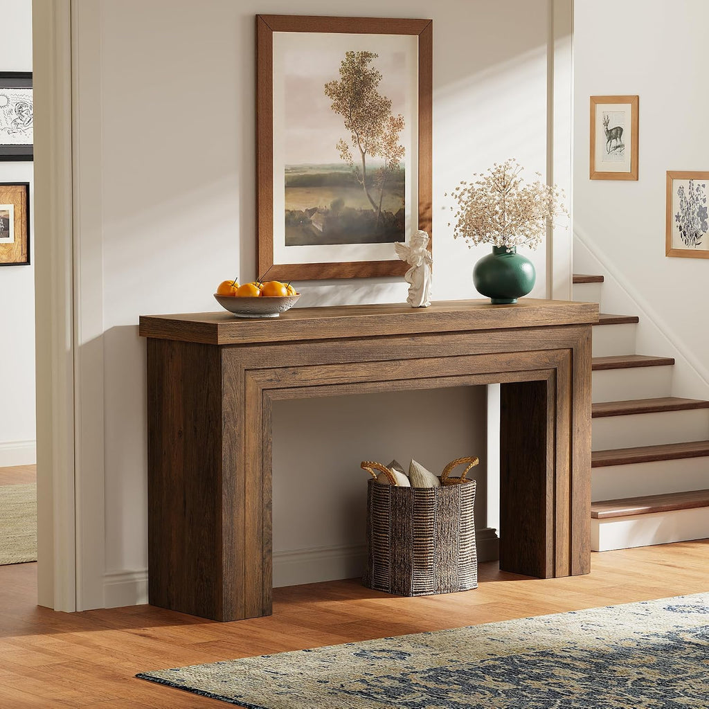Huuger 54 Inch Entryway Table, Rectangular Console Table for Living Room