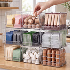 9 Pcs Clear Plastic Storage Bins Stackable Pantry Organizer