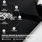 Deconovo Blackout Curtains, Thermal Insulated, W42 x L72 2 Panels, Back Tab - Image 3