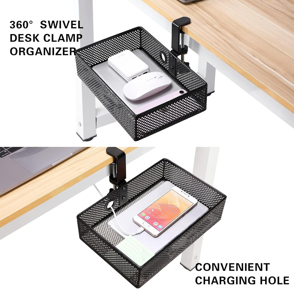 Under Desk Drawer, Clamp on Desk Organizer Hanging Desk Storage Under Table