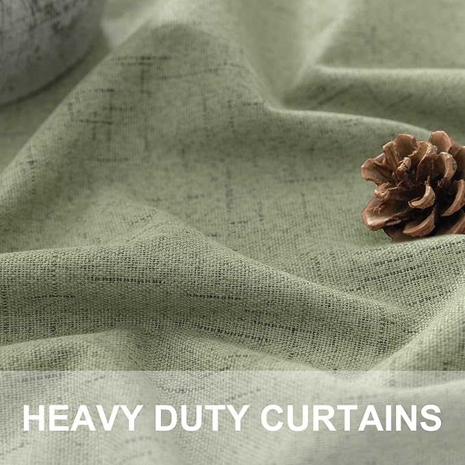 Light Sage Green Back Tab Blackout Curtains - Image 3