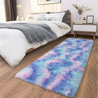 Soft Runner Rugs for Bedroom Hallways, 2x6 Purple Rainbow Fluffy Shag Throw - Image 8