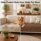 Smiry Couch Covers for Dogs, Non Slip Plush Washable Sofa Cover for Pets