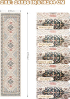 Runner Rug 2x8 Runners for Hallways Non Slip Washable, Vintage Hallway Runner - Image 9