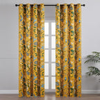 Topfinel 80 Inches Long Custom Mustard Yellow Luxury Curtains - Image 2