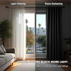 Deconovo Blackout Curtains, Thermal Insulated, W70 x L95 2 Panels, Back Tab - Image 3