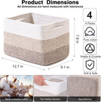 Storage Baskets Bins for Organizing 12.7×9.1×7.9 Gradient Brown