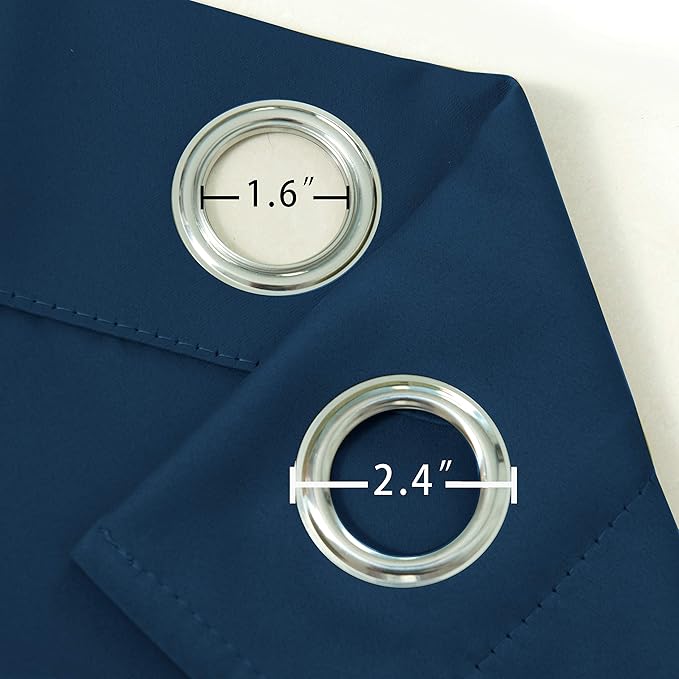 LEMOMO Navy Blackout Curtains/38 x 54 Inch Length/Set of Two Panels Grommet - Image 5