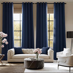 NICETOWN Room Darkening Draperies Curtains Panels, 2 Panels Navy Blue W52 x L63 - Image 2