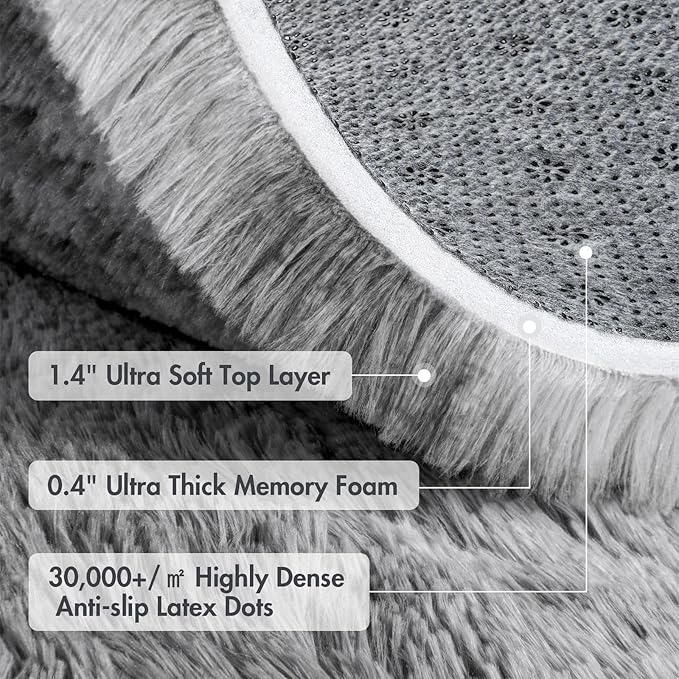 5x7 Ft Shag Area Rug for Bedroom, Tie Dyed Ultra Soft Fluffy Furry Rugs for - Image 8