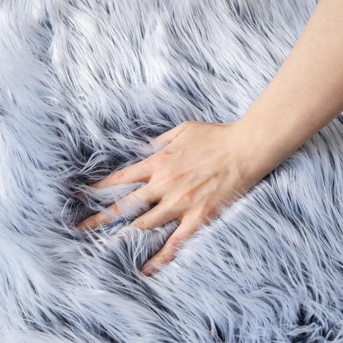 Ashler Faux Fur Rug, Fluffy Shaggy Area Rug Ultra Soft 3 x 5 Feet Rectangle Fur - Image 3