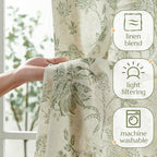 jinchan Linen Floral Curtains for Living Room - Image 4