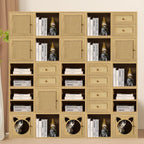 FUSUNBAO Magic DIY Cube Storage Organizer Stackable Cubes for Home Books Clothes Toy -Modular Cubby Storage System -Closet Organizer -Bookcase Closet (Yellow Oak, 1 Layer Cube)