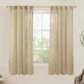 LAMIT 63 Inch Sheer Linen Window Curtains, Light Filtering Panels Back Tab and by LAMIT
