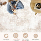 Area Rug 6x9 Vintage Rugs: Washable Living Room Rug Retro Medallion Distressed - Image 7
