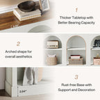 Tribesigns Console Table with Storage, 63" Long Arched Entryway Table