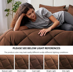 Love's cabin Full Comforter Set, 7 Pieces Bed in a Bag, Brown