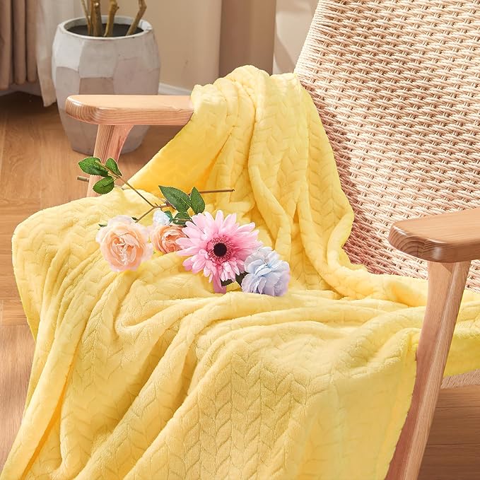 inhand Fleece Twin Blanket for Bed Champagne Gold Throw Blanket for Couch Super - Image 4