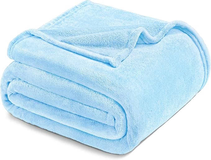 Exclusivo Mezcla Fleece Ice Blue Throw Blanket - Image 8