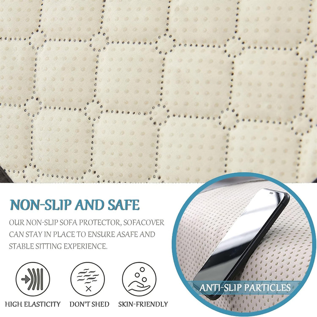 Quilted Recliner Armrest and Headrest Covers Set