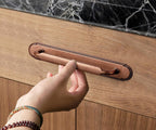Goo-Ki 2 Pack Antique Copper Cabinet Pulls with Backplate Spacer, 7-1/2" Hole Center Zinc Alloy Kitchen Drawer Pull Handles Hardware for Furniture