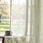 jinchan Belrose Sage Green Floral Sheer Curtains by JINCHAN
