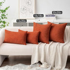 MIULEE Pack of 2 Rust Throw Pillow Covers 20x20 Inch Soft Chenille Pillow Covers - Image 4
