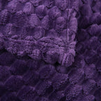 Puncuntex Deep Purple Throw Blanket 60"×80" inches Fuzzy 3D Jacquard Decorative - Image 5