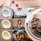 B Beauty Planet Makeup Mirror, Double-Sided Lighted Magnifying Mirror 30X