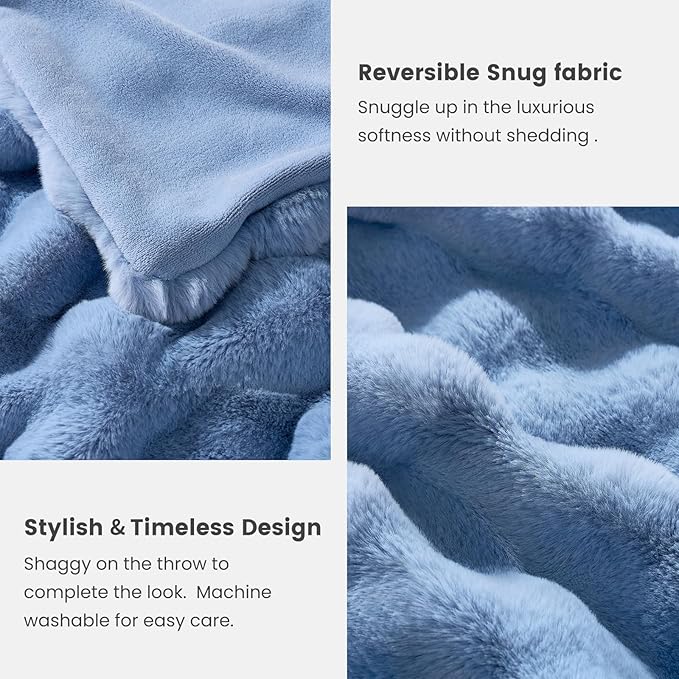 Cozy Bliss Faux Fur Bubble Throw Blanket - Image 5