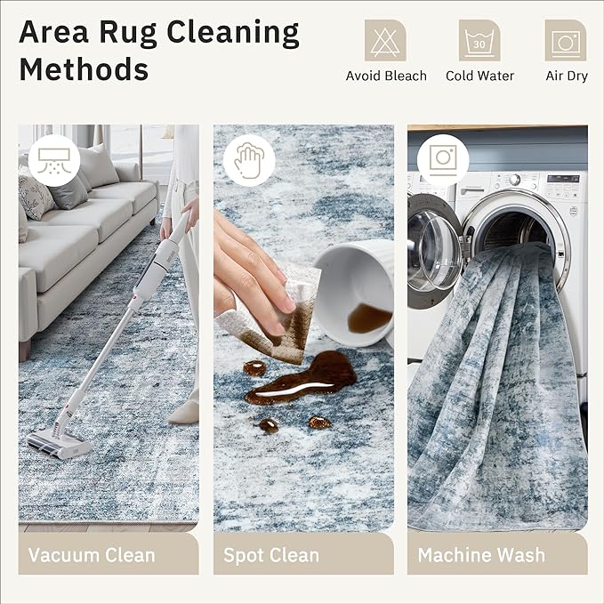Runner Rug 2'x10' Abstract Washable Non-Slip Runner Rugs - Image 9