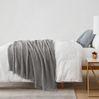 BOURINA Light Grey Throw Blanket 50 x90 Inches Throw Textured Solid Soft Sofa - Image 5